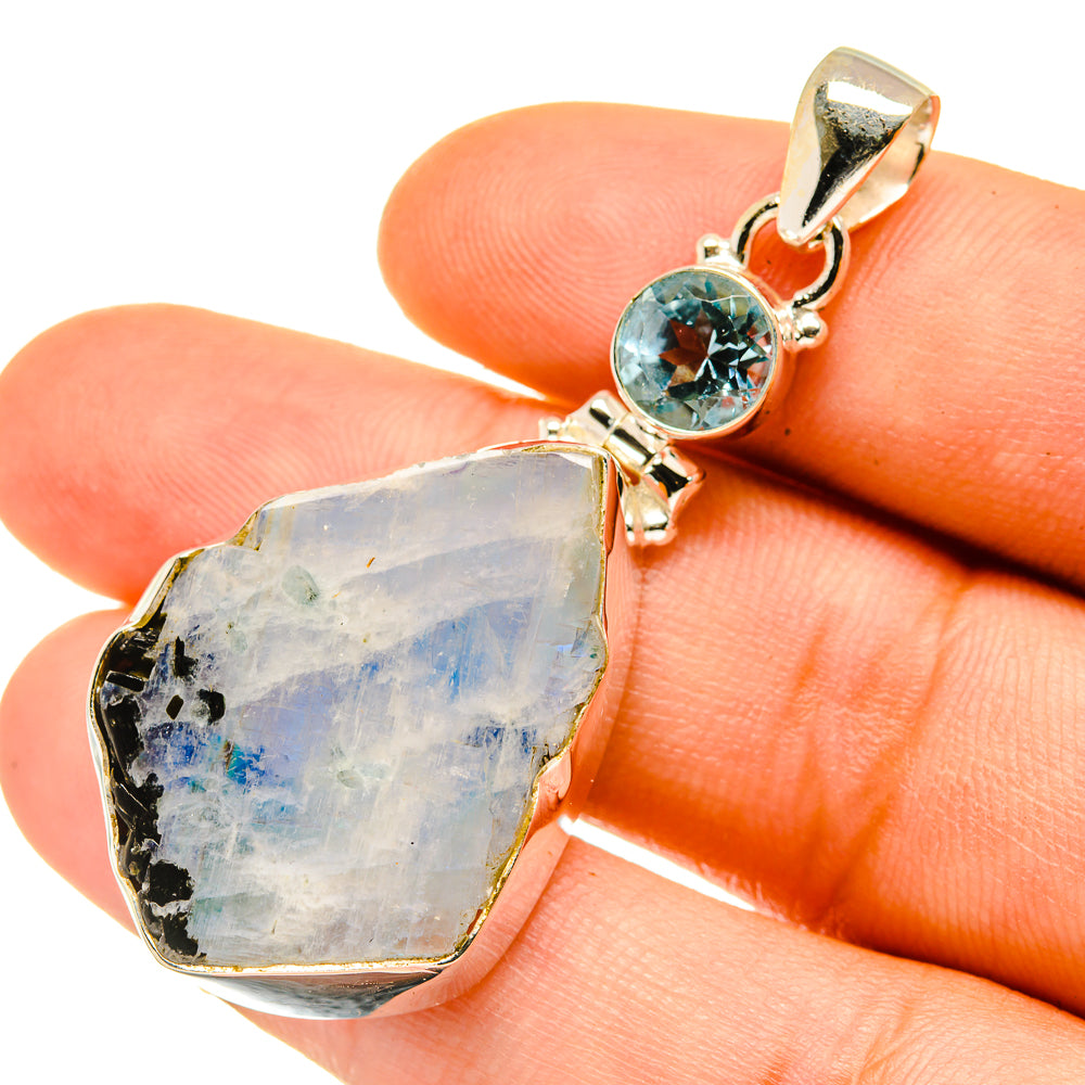 Rainbow Moonstone Pendants handcrafted by Ana Silver Co - PD4826