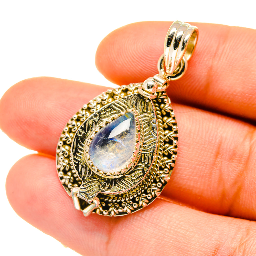 Rainbow Moonstone Pendants handcrafted by Ana Silver Co - PD4829