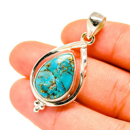Blue Copper Composite Turquoise Pendants handcrafted by Ana Silver Co - PD4839