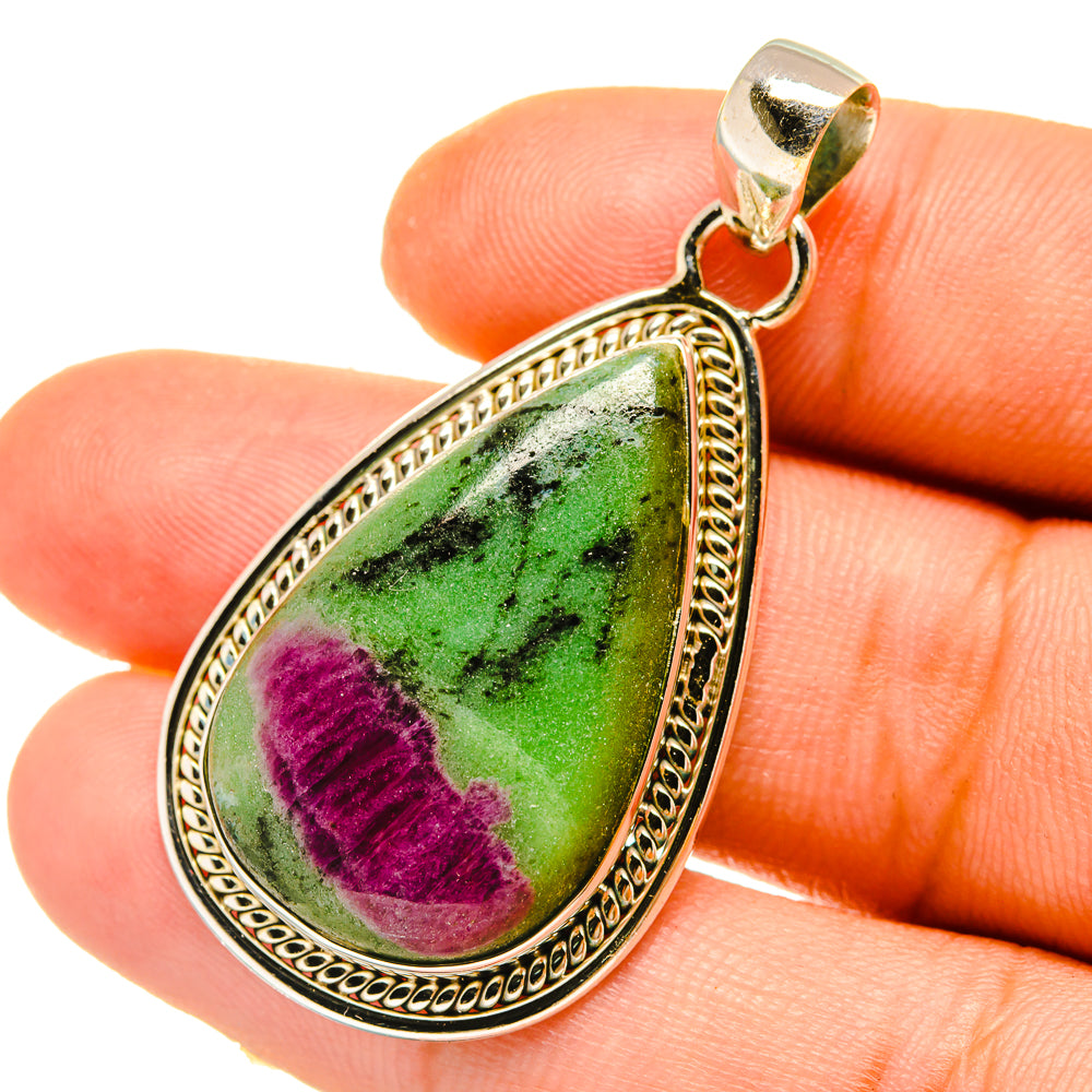 Ruby Zoisite Pendants handcrafted by Ana Silver Co - PD4884