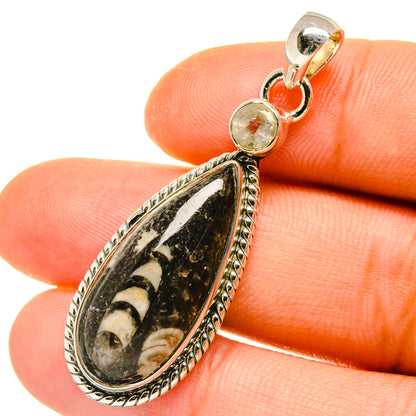 Orthoceras Fossil Pendants handcrafted by Ana Silver Co - PD4893