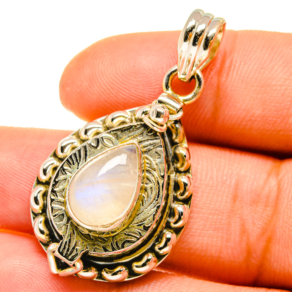 Rainbow Moonstone Pendants handcrafted by Ana Silver Co - PD4916