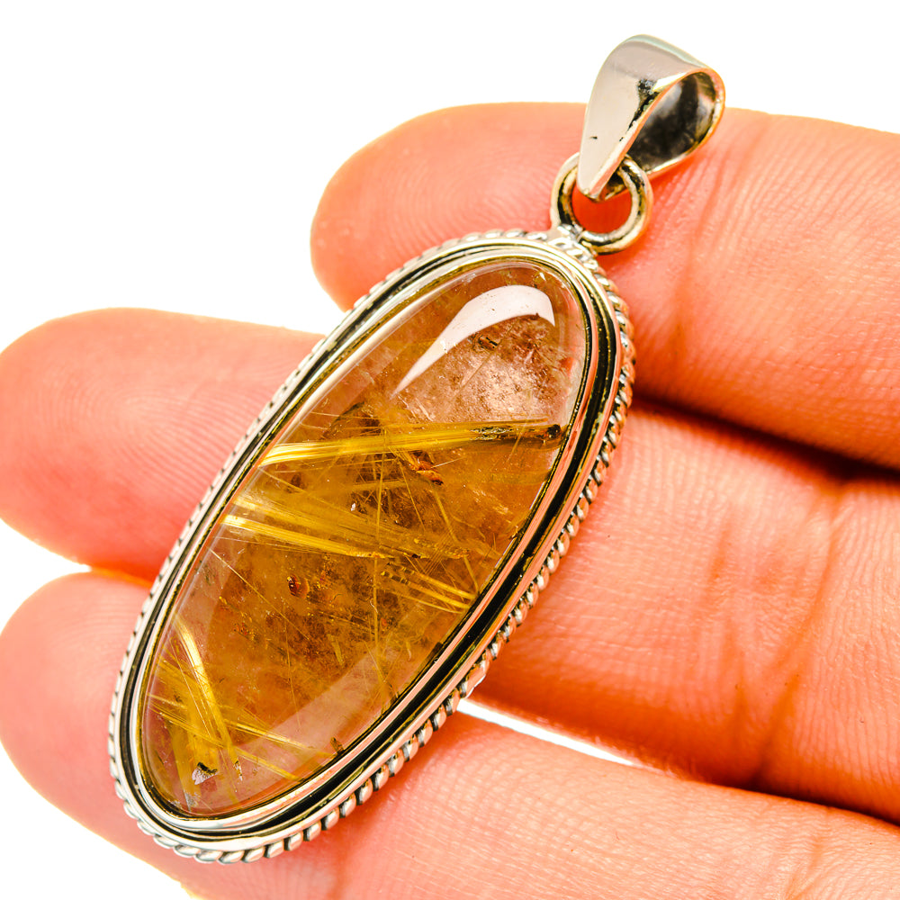 Rutilated Quartz Pendants handcrafted by Ana Silver Co - PD4923