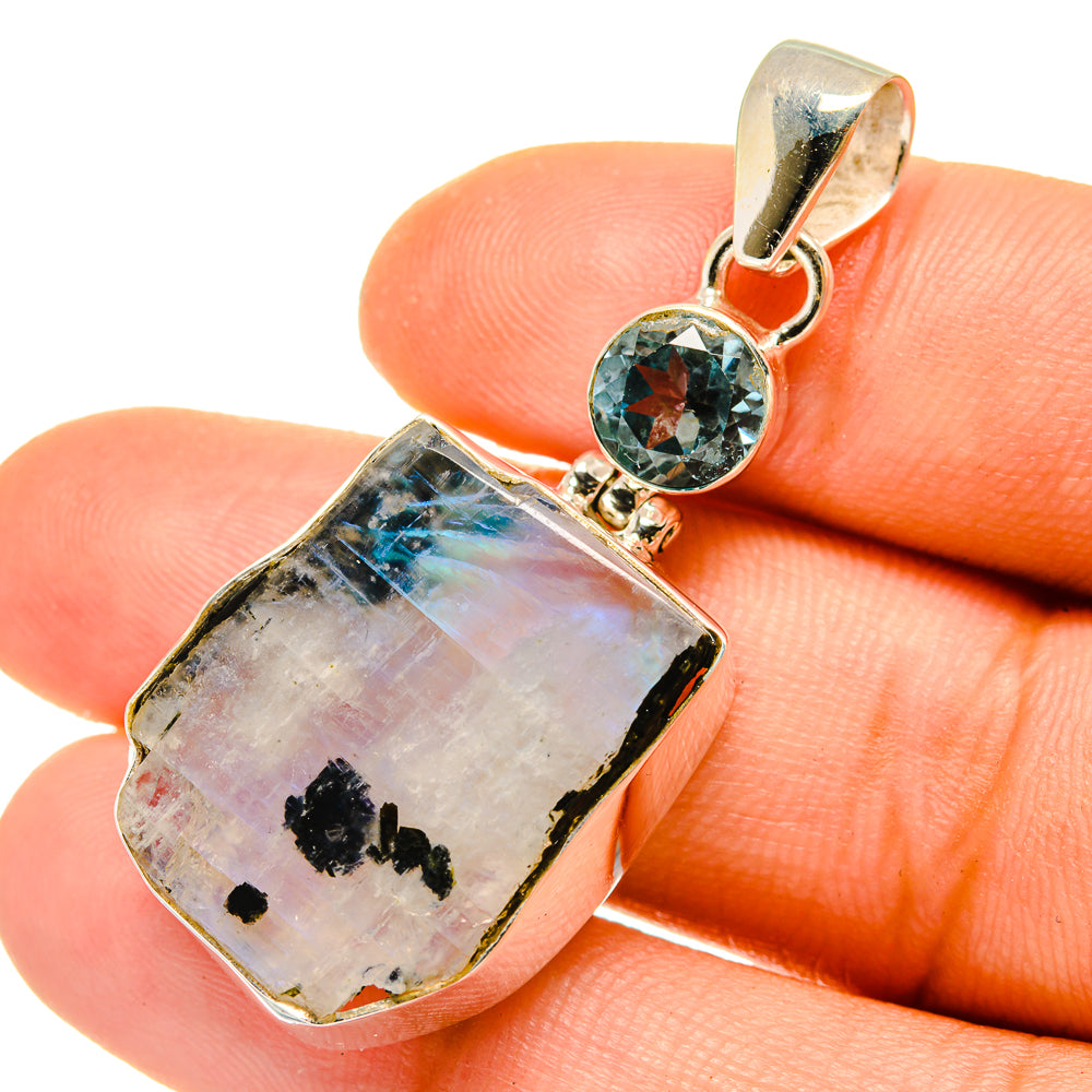 Rainbow Moonstone Pendants handcrafted by Ana Silver Co - PD4934