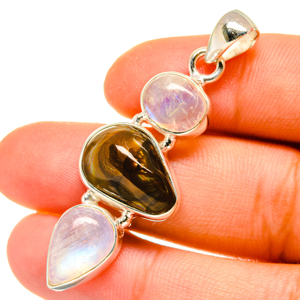 Mexican Fire Agate Pendants handcrafted by Ana Silver Co - PD4939