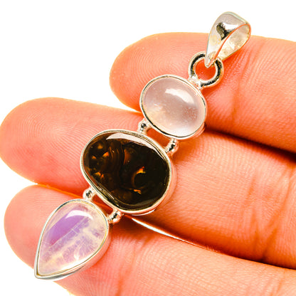 Mexican Fire Agate Pendants handcrafted by Ana Silver Co - PD4942