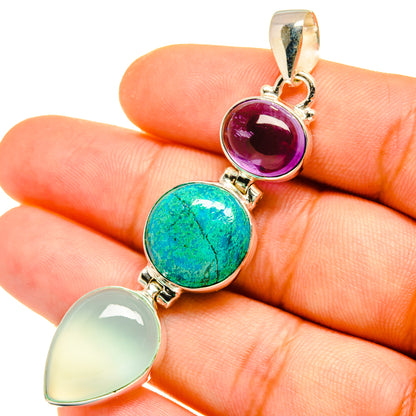 Aqua Chalcedony Pendants handcrafted by Ana Silver Co - PD4946