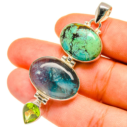 Blue Fluorite Pendants handcrafted by Ana Silver Co - PD4949