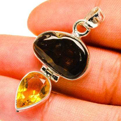 Mexican Fire Agate Pendants handcrafted by Ana Silver Co - PD4955