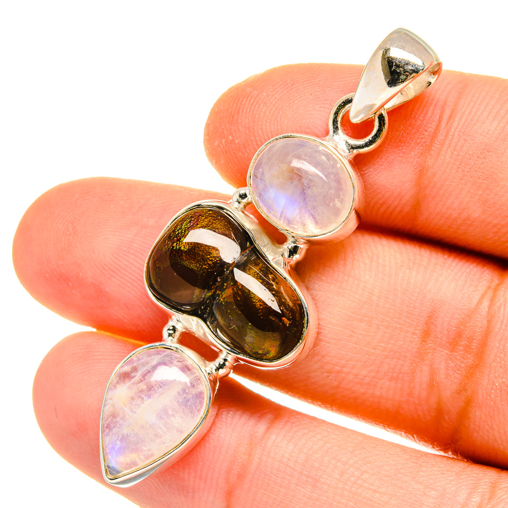 Mexican Fire Agate Pendants handcrafted by Ana Silver Co - PD4976