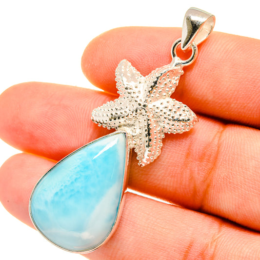 Larimar Starfish Pendants handcrafted by Ana Silver Co - PD4987