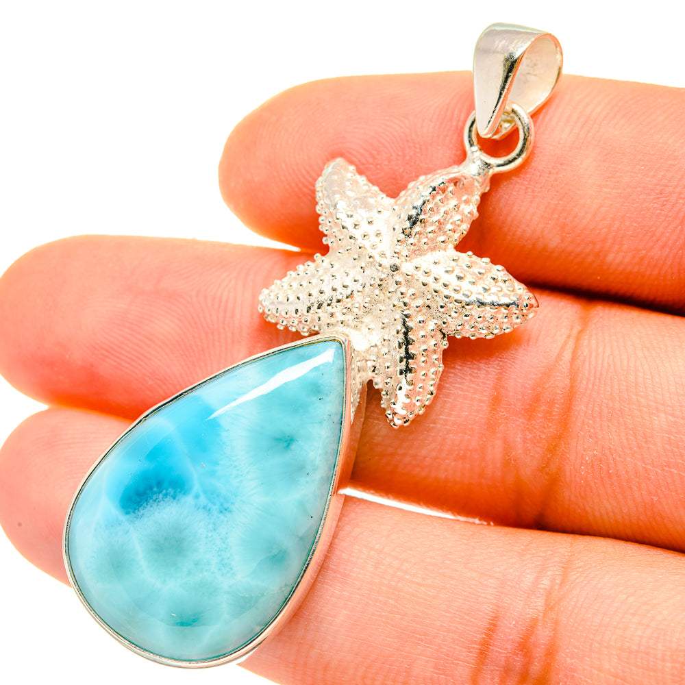 Larimar Starfish Pendants handcrafted by Ana Silver Co - PD4996
