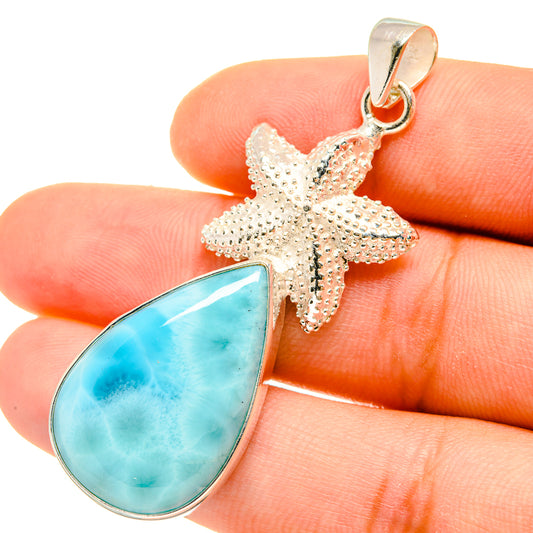 Larimar Starfish Pendants handcrafted by Ana Silver Co - PD4996