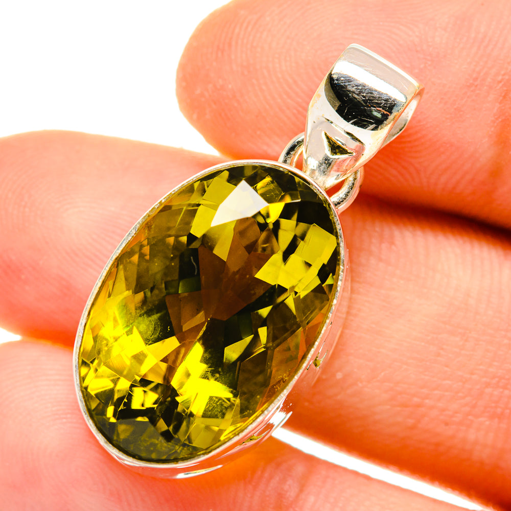 Olive Quartz Pendants handcrafted by Ana Silver Co - PD5004