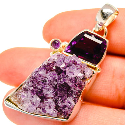 Amethyst Crystal Pendants handcrafted by Ana Silver Co - PD5011