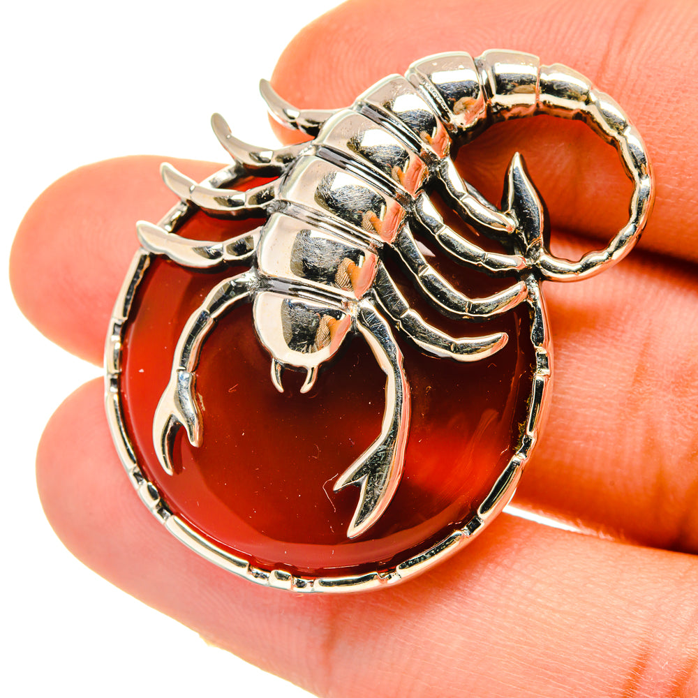 Red Onyx Scorpion Pendants handcrafted by Ana Silver Co - PD5017