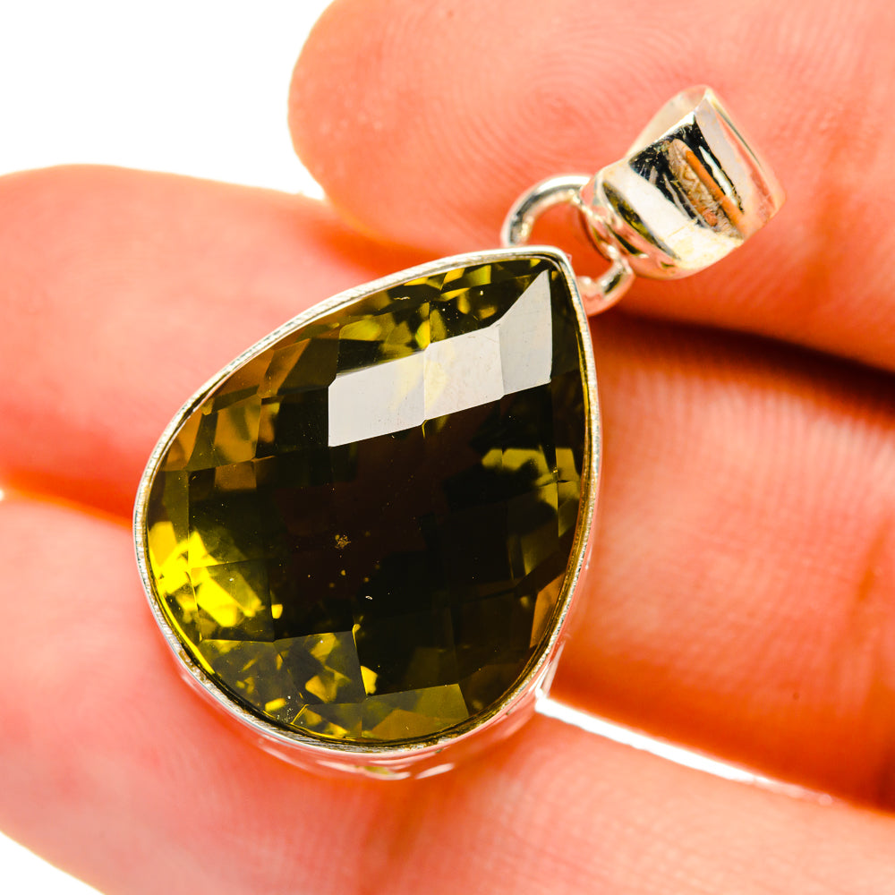 Olive Quartz Pendants handcrafted by Ana Silver Co - PD5020
