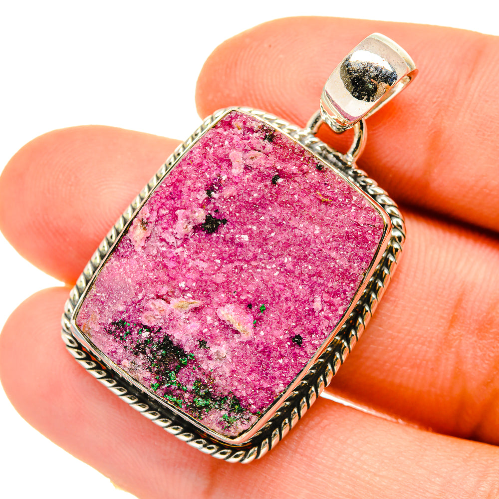 Cobalto Calcite Druzy Pendants handcrafted by Ana Silver Co - PD5021