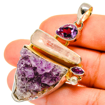 Amethyst Crystal Pendants handcrafted by Ana Silver Co - PD5023