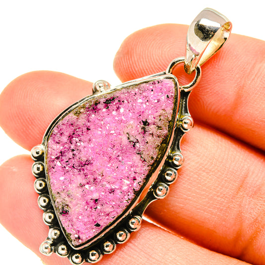 Cobalto Calcite Druzy Pendants handcrafted by Ana Silver Co - PD5040
