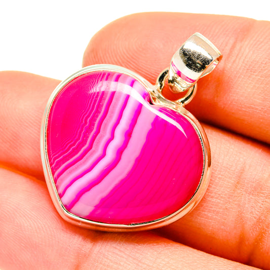 Pink Botswana Agate Pendants handcrafted by Ana Silver Co - PD5042