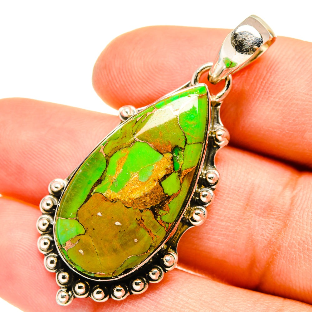 Green Copper Composite Turquoise Pendants handcrafted by Ana Silver Co - PD5044