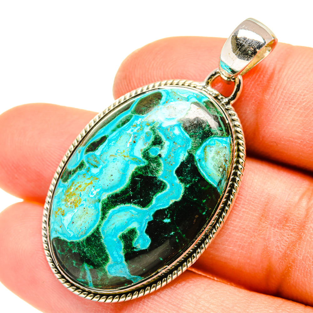 Malachite In Chrysocolla Pendants handcrafted by Ana Silver Co - PD5045