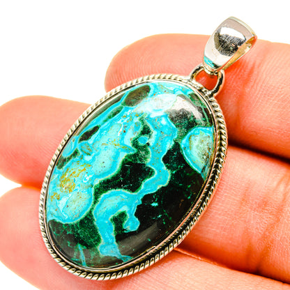 Malachite In Chrysocolla Pendants handcrafted by Ana Silver Co - PD5045