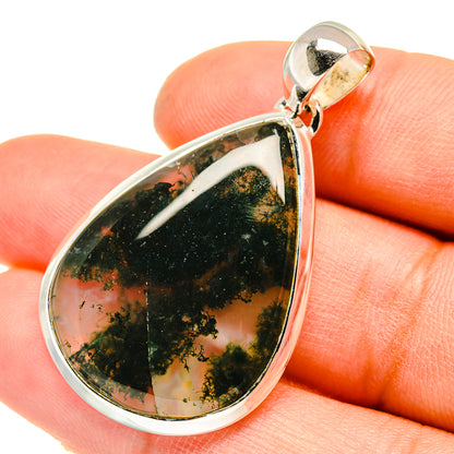 Green Moss Agate Pendants handcrafted by Ana Silver Co - PD5058
