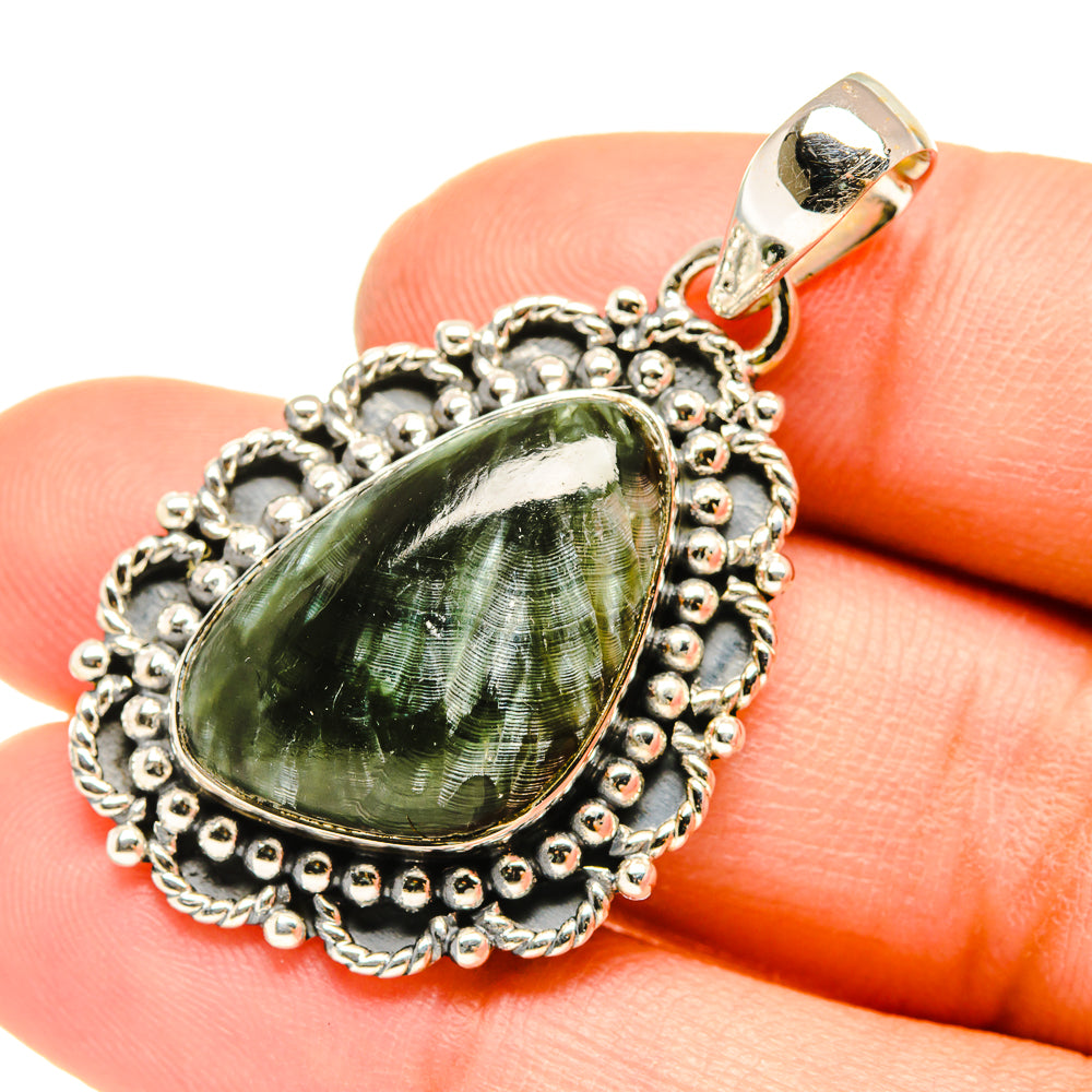 Seraphinite Pendants handcrafted by Ana Silver Co - PD5059