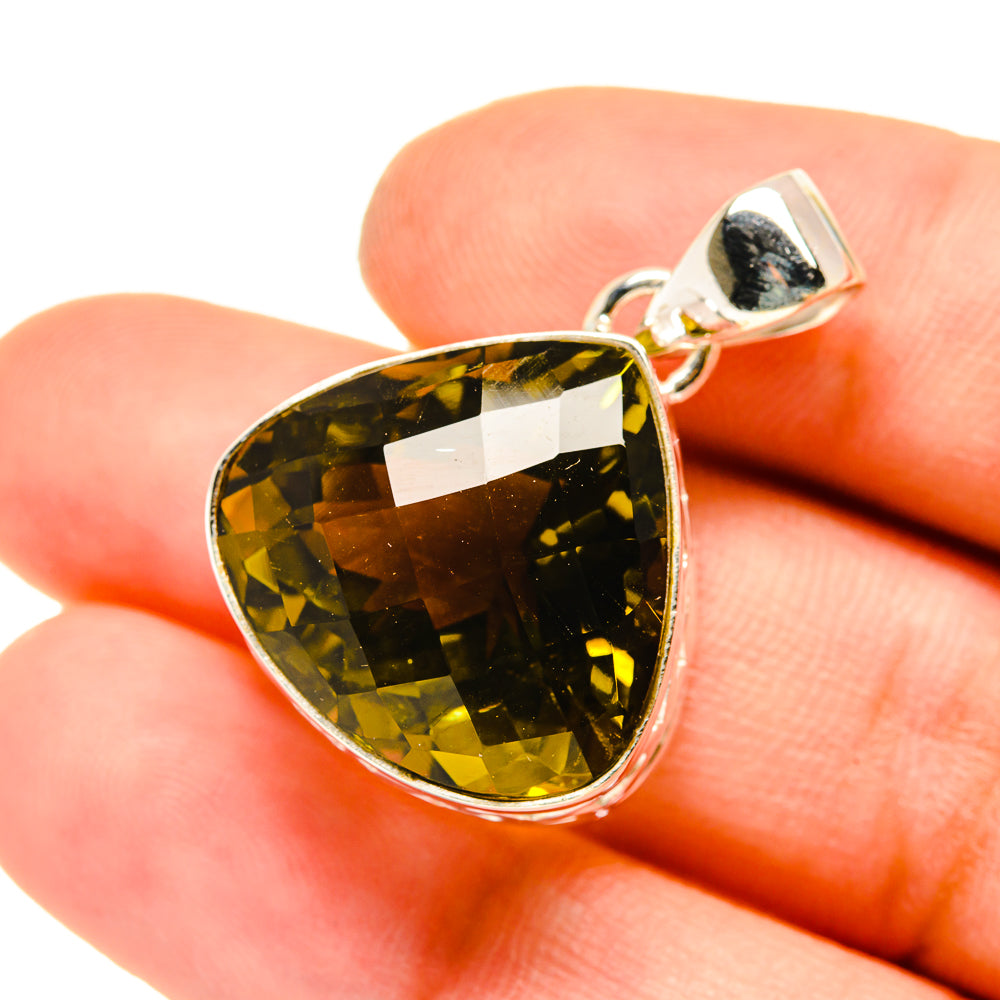 Olive Quartz Pendants handcrafted by Ana Silver Co - PD5062