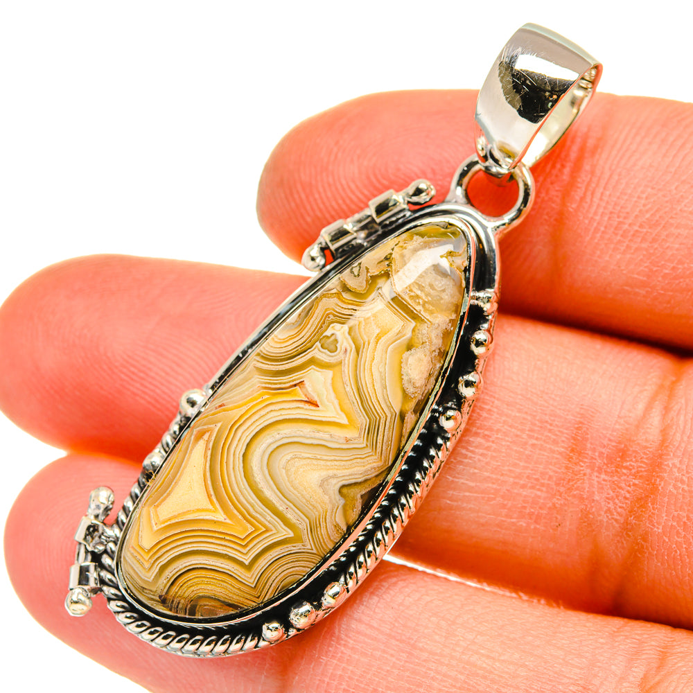 Laguna Lace Agate Pendants handcrafted by Ana Silver Co - PD5069