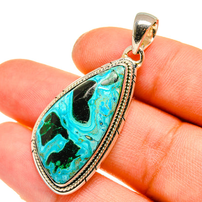 Malachite In Chrysocolla Pendants handcrafted by Ana Silver Co - PD5074