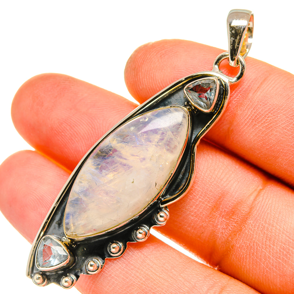 Rainbow Moonstone Pendants handcrafted by Ana Silver Co - PD5084