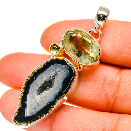 Coconut Geode Druzy Pendants handcrafted by Ana Silver Co - PD5092
