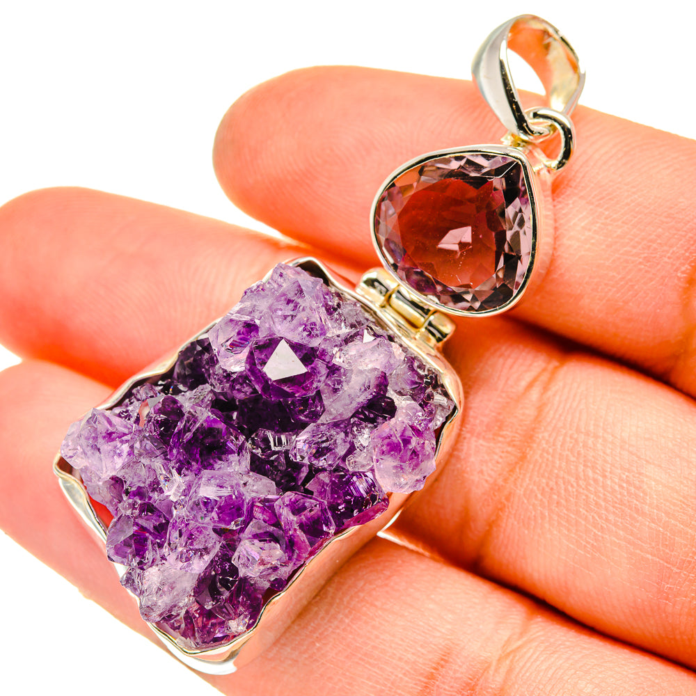 Amethyst Crystal Pendants handcrafted by Ana Silver Co - PD5098