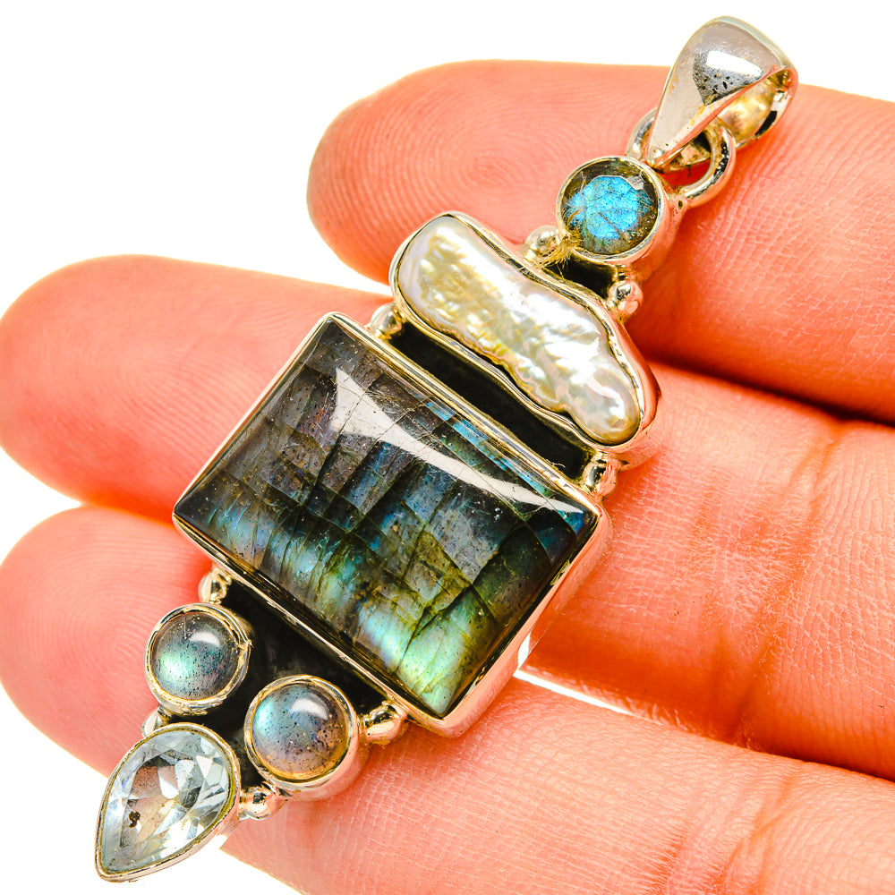 Labradorite Pendants handcrafted by Ana Silver Co - PD5101