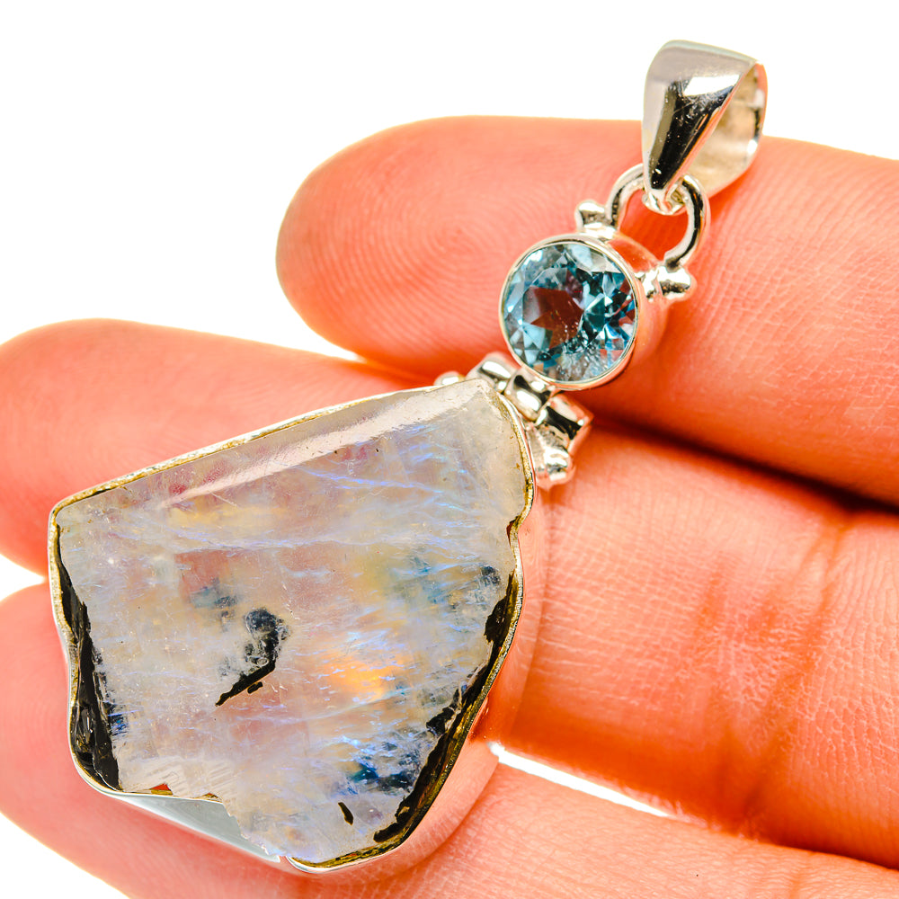 Rainbow Moonstone Pendants handcrafted by Ana Silver Co - PD5125