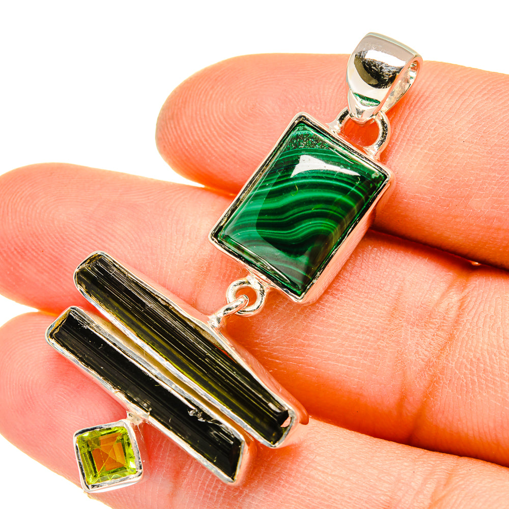 Malachite Pendants handcrafted by Ana Silver Co - PD5131
