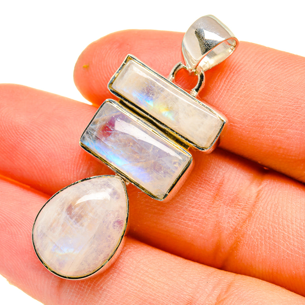 Rainbow Moonstone Pendants handcrafted by Ana Silver Co - PD5144