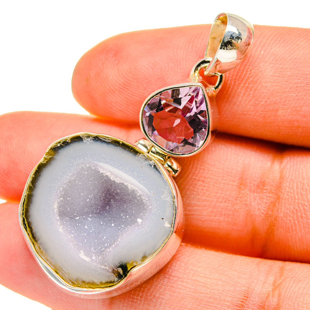 Coconut Geode Druzy Pendants handcrafted by Ana Silver Co - PD5150