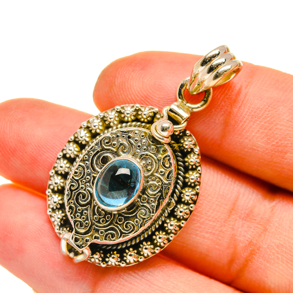 Blue Fluorite Pendants handcrafted by Ana Silver Co - PD5177