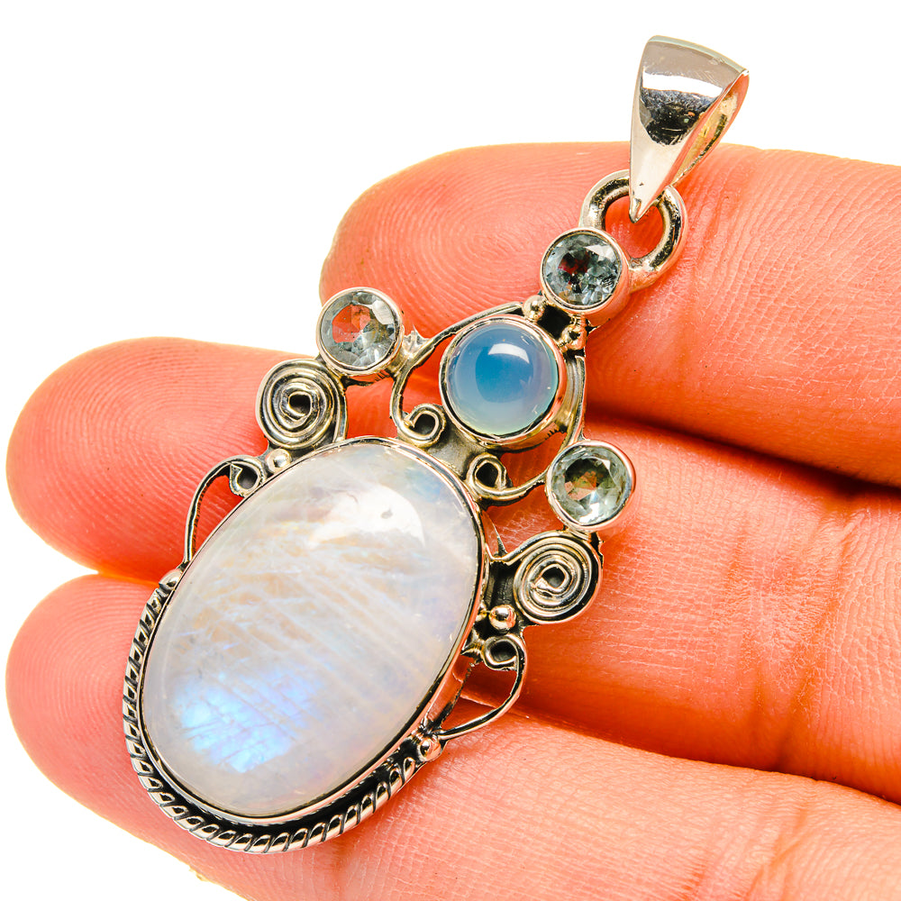 Rainbow Moonstone Pendants handcrafted by Ana Silver Co - PD5181