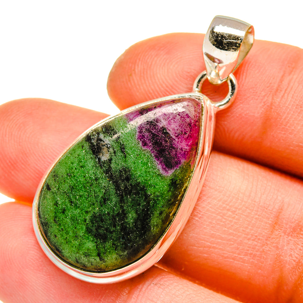 Ruby Zoisite Pendants handcrafted by Ana Silver Co - PD5182