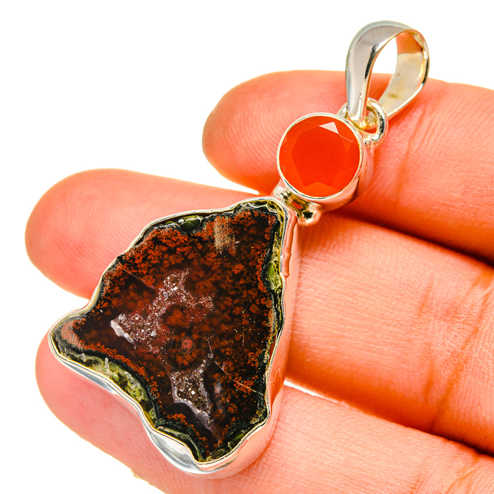 Plume Agate Pendants handcrafted by Ana Silver Co - PD5213