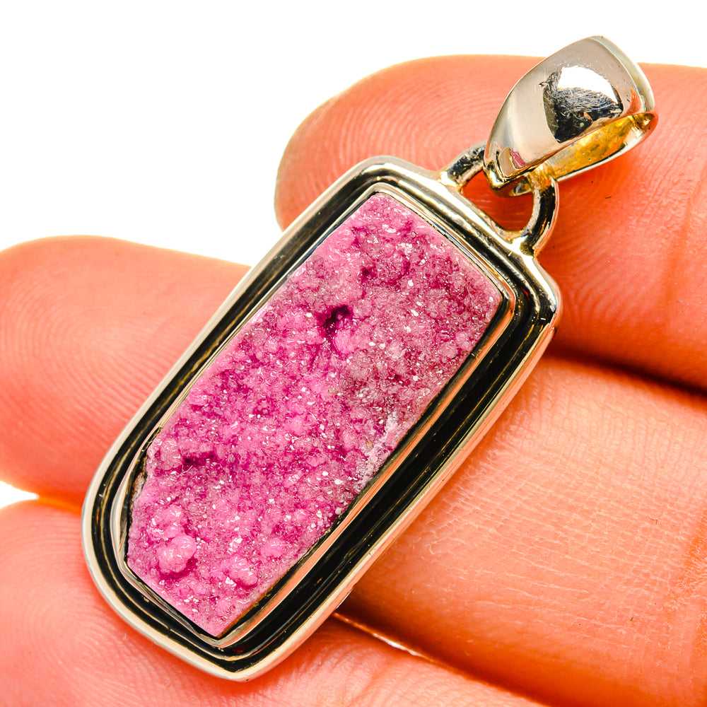 Cobalto Calcite Druzy Pendants handcrafted by Ana Silver Co - PD5219
