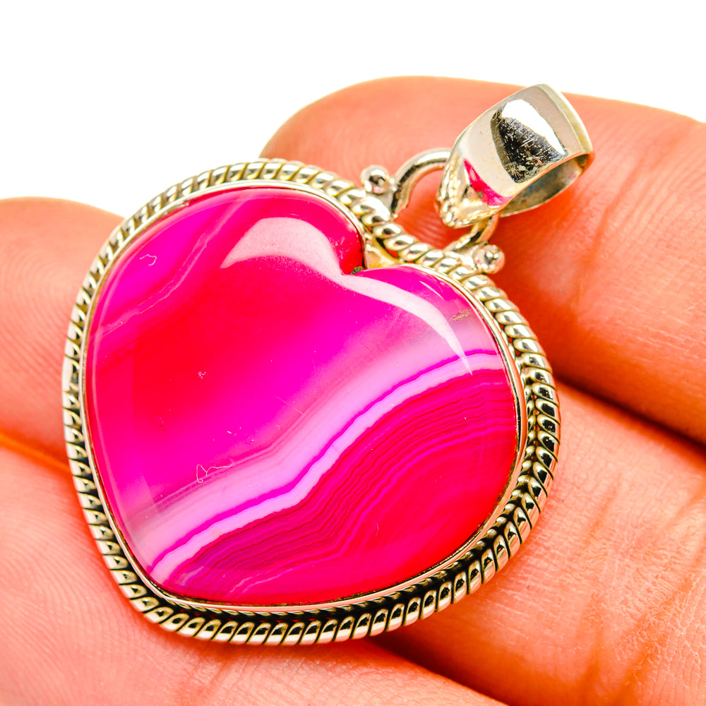 Pink Botswana Agate Pendants handcrafted by Ana Silver Co - PD5227