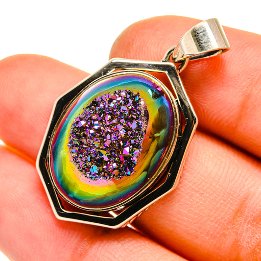 Titanium Druzy Pendants handcrafted by Ana Silver Co - PD5236