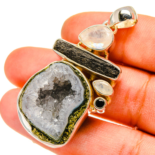 Coconut Geode Druzy Pendants handcrafted by Ana Silver Co - PD5238