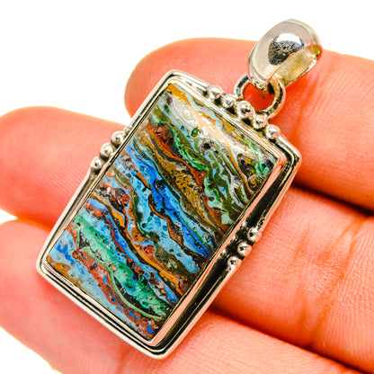 Rainbow Calsilica Pendants handcrafted by Ana Silver Co - PD5245